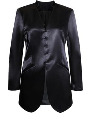 Kallmeyer Ona Satin Collarless Blazer - Black