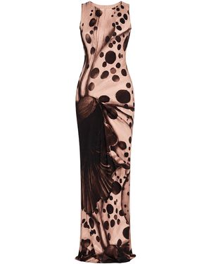 Andrés Pajón Orchid Printed Maxi Dress - White