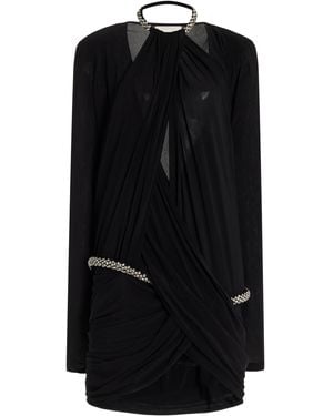 Isabel Marant Belindi Draped Jersey Mini Dress - Black