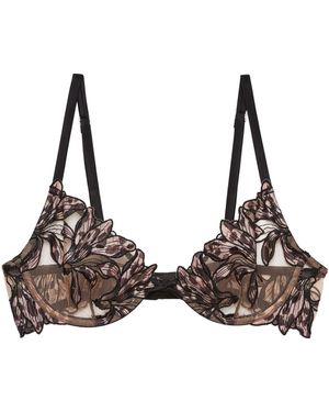 Fleur du Mal Lily Embroidered Demi Bra - Multicolour