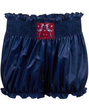 Conner Ives Shirred Bloomer Shorts - Blue