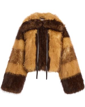 Ulla Johnson Cleo Patchwork Faux-Fur Coat - Natural