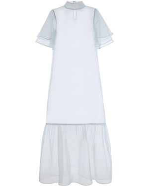 Kamperett Exclusive Barre Silk Organza Maxi Dress - White