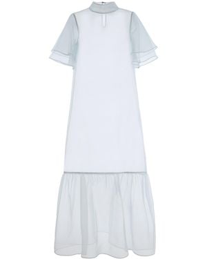 Kamperett Exclusive Barre Silk Organza Maxi Dress - White