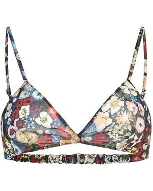 KHAITE Talita Printed Silk Bralette - Black