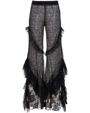 Franchise Exclusive Carine Ruffled Lace Flared Trousers - Black
