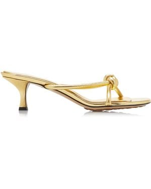 Bottega Veneta Blink Metallic-Leather Sandals