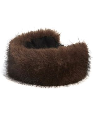 Apparis Eleni Faux Sable Fur Headband - Brown
