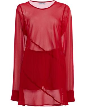 Sloan Exclusive Georgette Mini Dress With Shorts - Red