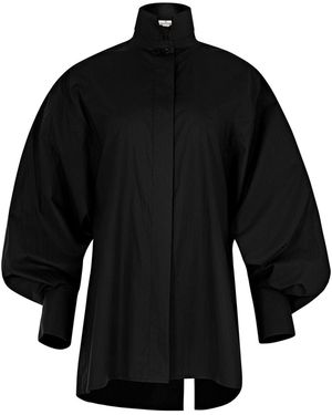 DI STAVNITSER Milena High-Neck Cotton Top - Black