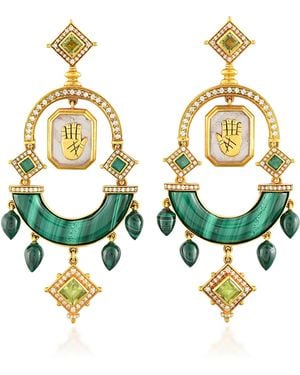 Amrapali 18K Chaand Phased Earrings - Green