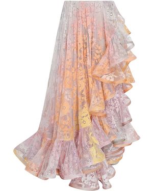 【関税込み】ZIMMERMANN Dawning Lace Billow' skirt Zimmermann 'Dawning Lace Billow' Skirt in Pink | Lyst