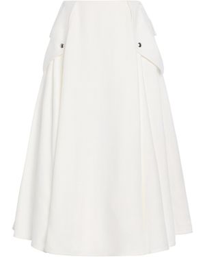 Bottega Veneta Pleated Twill Midi Skirt - White