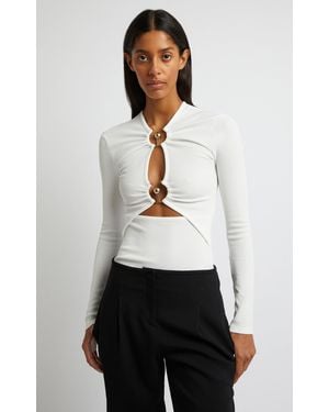 Christopher Esber Orbit Ruched Cutout Top - White
