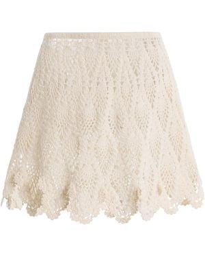 JW Anderson Crocheted Wool Lace Mini Skirt - Natural
