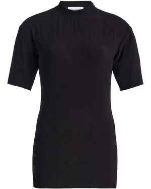 Brandon Maxwell The Simone Fitted Jersey T-Shirt - Black