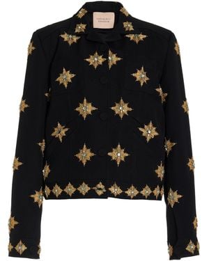 Cucculelli Shaheen Cabochon Medallion Wool Jacket - Black