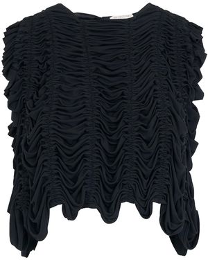Heirlome Alma Shirred Jersey Top - Black