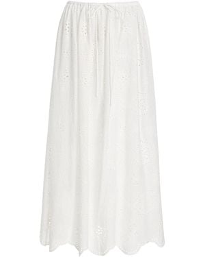 Matteau Cotton Broderie Anglaise Midi Skirt - White