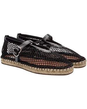 Alaïa Fishnet Espadrilles - Black