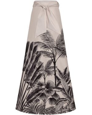 ANDRES OTALORA Ayoka Printed Stretch-Cotton Maxi Skirt - White