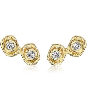 Rene Barnes Romantica Iv 14K Diamond Earrings - Metallic