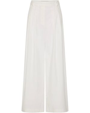 St. Agni Adjustable Cotton-Blend Palazzo Trousers - White
