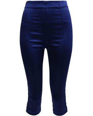 Francesca Miranda Nova Silk-Blend Capri Trousers - Blue
