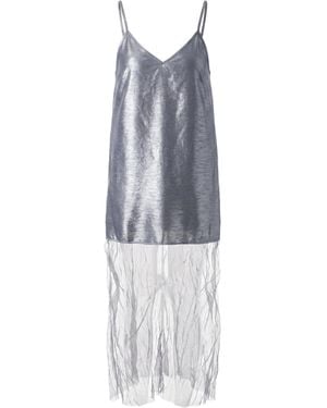 Chan Luu Dupioni Mesh Dress - Blue