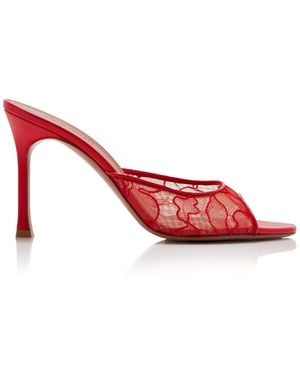 AMINA MUADDI Alexa Lace Mules - Red