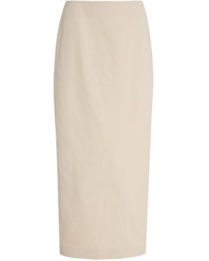 St. Agni Cotton-Nylon Column Maxi Skirt - Natural