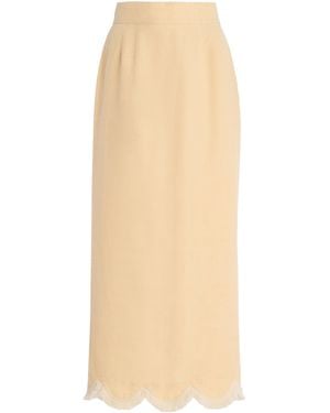 Posse Essie Fringed Linen Column Skirt - Natural