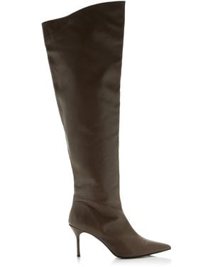 STAUD Sebastian Leather Over-The-Knee Boots - Brown