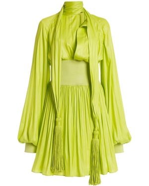 Bottega Veneta Tassel-detailed Chintzed Mini Dress - Yellow