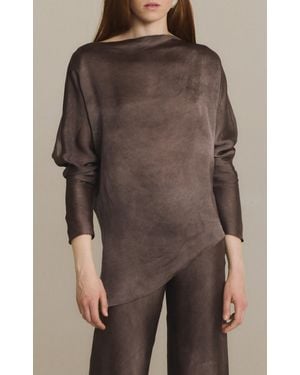 Cortana Pola Dolman-Sleeved Top - Brown