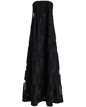 Greta Constantine Elma Ribbon-Embroidered Organza Gown - Black