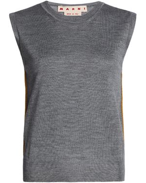 Marni Sleeveless Wool Knit Jumper - Grey