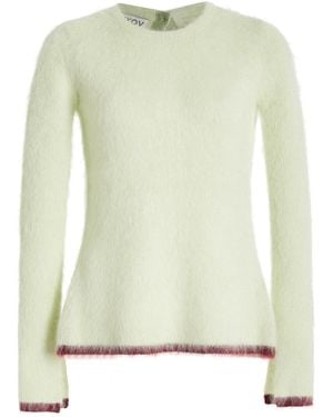 Zankov Taisa Open Back Mohair-blend Jumper - Green