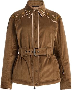 Moncler Olonne Corduroy Down Shirt Jacket - Brown