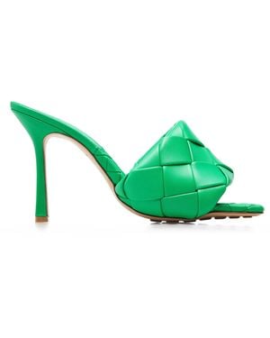 Bottega Veneta The Lido Intrecciato Leather Sandals - Green
