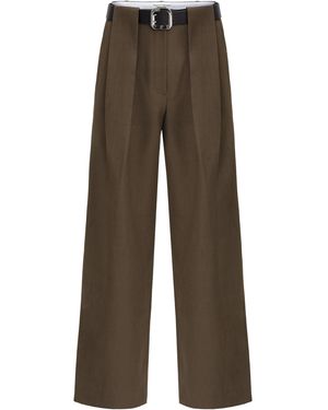 Source Unknown Matteo Belted Wide-Leg Pants - Brown