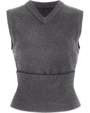 Proenza Schouler Cruz Convertible Ribbed-knit Jumper Vest - Grey