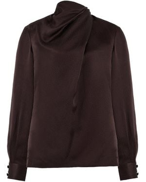 Gabriela Hearst Marcela Draped Silk Top - Brown