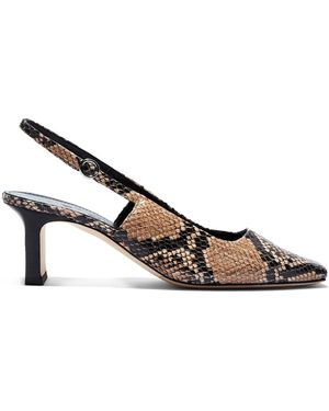 Aeyde Liza Snake-Effect Leather Slingback Pumps - Multicolour