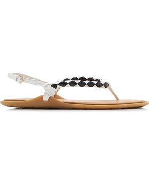 Miu Miu Leather Sandals - White