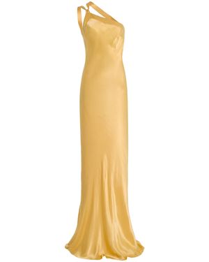 Arcina Ori Monique Open-Back Satin Gown - Metallic