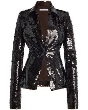 LAQUAN SMITH Sequined Button-Down Top - Black