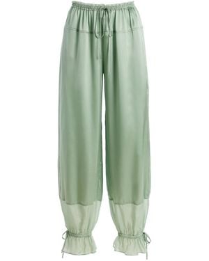 Ulla Johnson Camile Silk Cinched Pants - Green