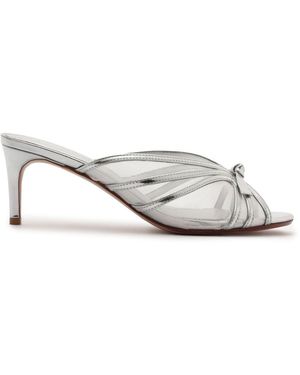Alexandre Birman Slim Clarita Net Mules - Metallic