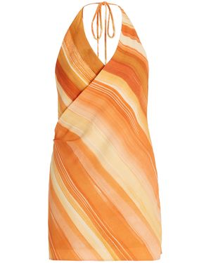 Significant Other Patrice Striped Halter Dress - Orange